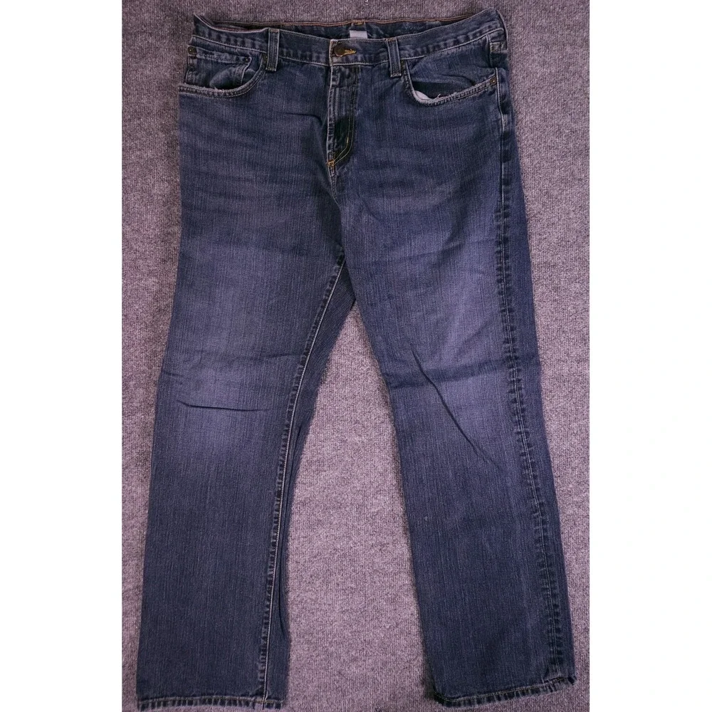 Eddie Bauer Jeans Mens 38x33‎ Straight Fit Dark Wash Blue Denim